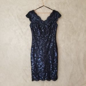 NWT Tadashi Shoji Navy Sequin Dress